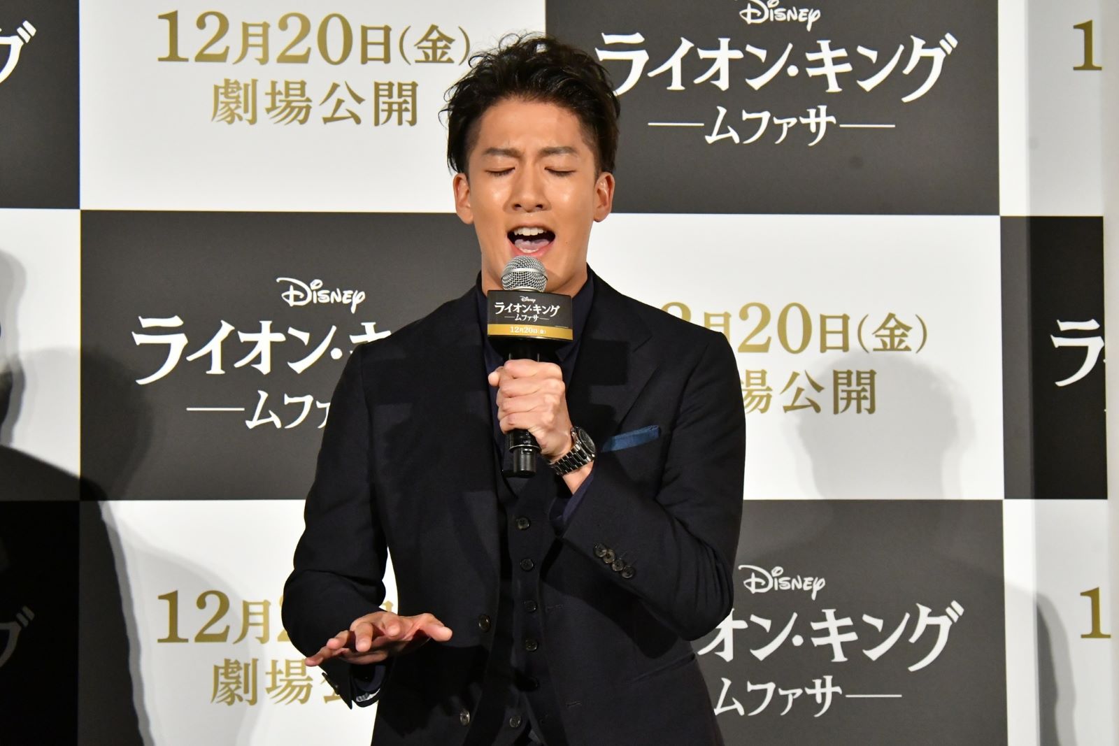 映画『ライオン・キング』30周年舞台あいさつ　最新作で若き日の“ムファサ”の声優を演じる尾上右近が代表する名曲「サークル・オブ・ライフ」をアカペラで歌唱